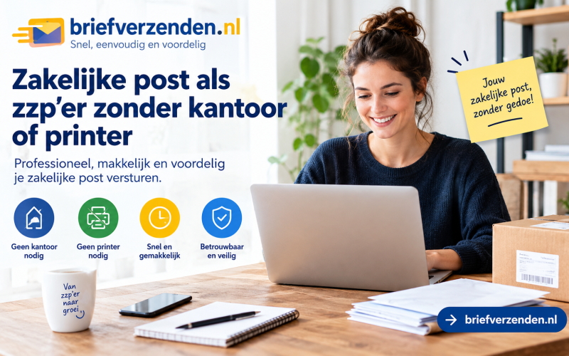 Zakelijke post als zzp’er zonder kantoor of printer